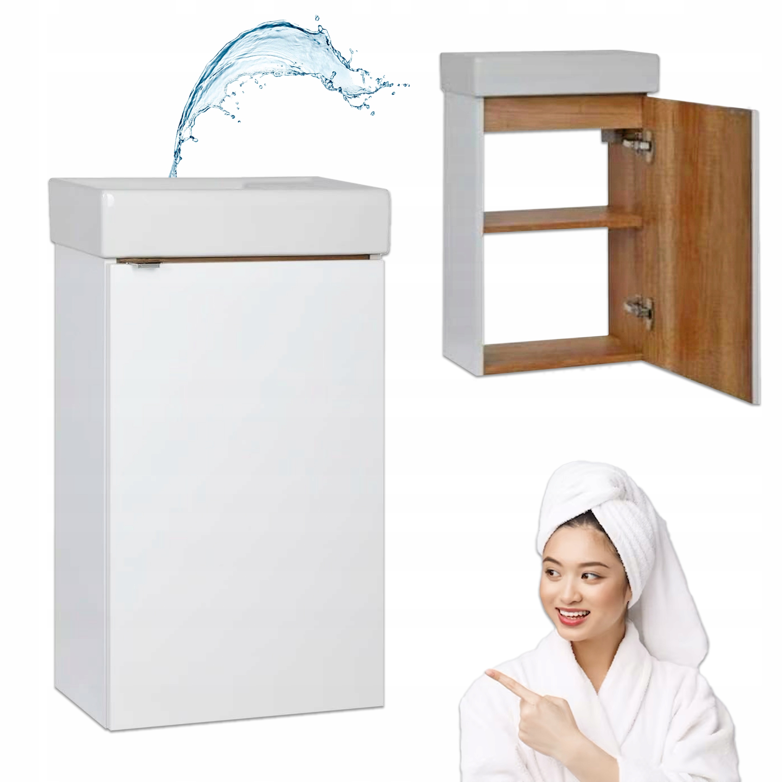 Skrinka s umývadlom 40 x 22 slim biela